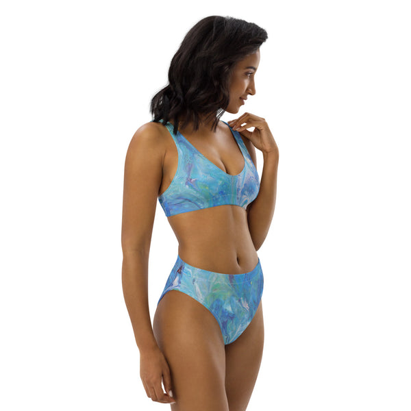 Blue Heaven Recycled high-waisted bikini